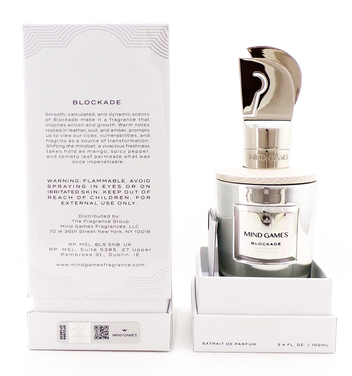 BLOCKADE by Mind Games 3.4 oz. Extrait de Parfum Spray Unisex. New Sealed Box