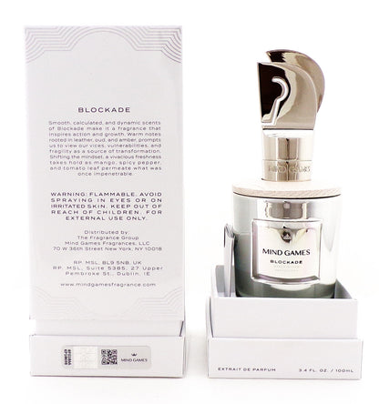 BLOCKADE by Mind Games 3.4 oz. Extrait de Parfum Spray Unisex. New Sealed Box