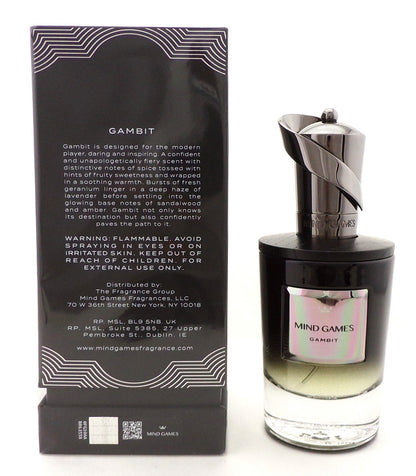GAMBIT by Mind Games 3.4 oz. Extrait de Parfum Spray. New Sealed Box