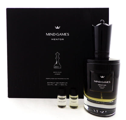 MENTOR by Mind Games 3.4 oz. Extrait de Parfum Spray. Brand New Set