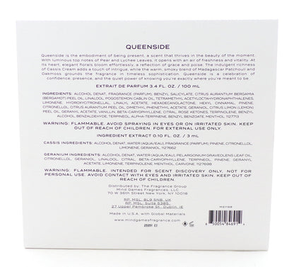 QUEENSIDE by Mind Games 3.4 oz. Extrait de Parfum Spray. New Sealed Box