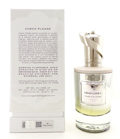 CHECK PLEASE by Mind Games 3.4 oz. Extrait de Parfum Spray. New Sealed Box