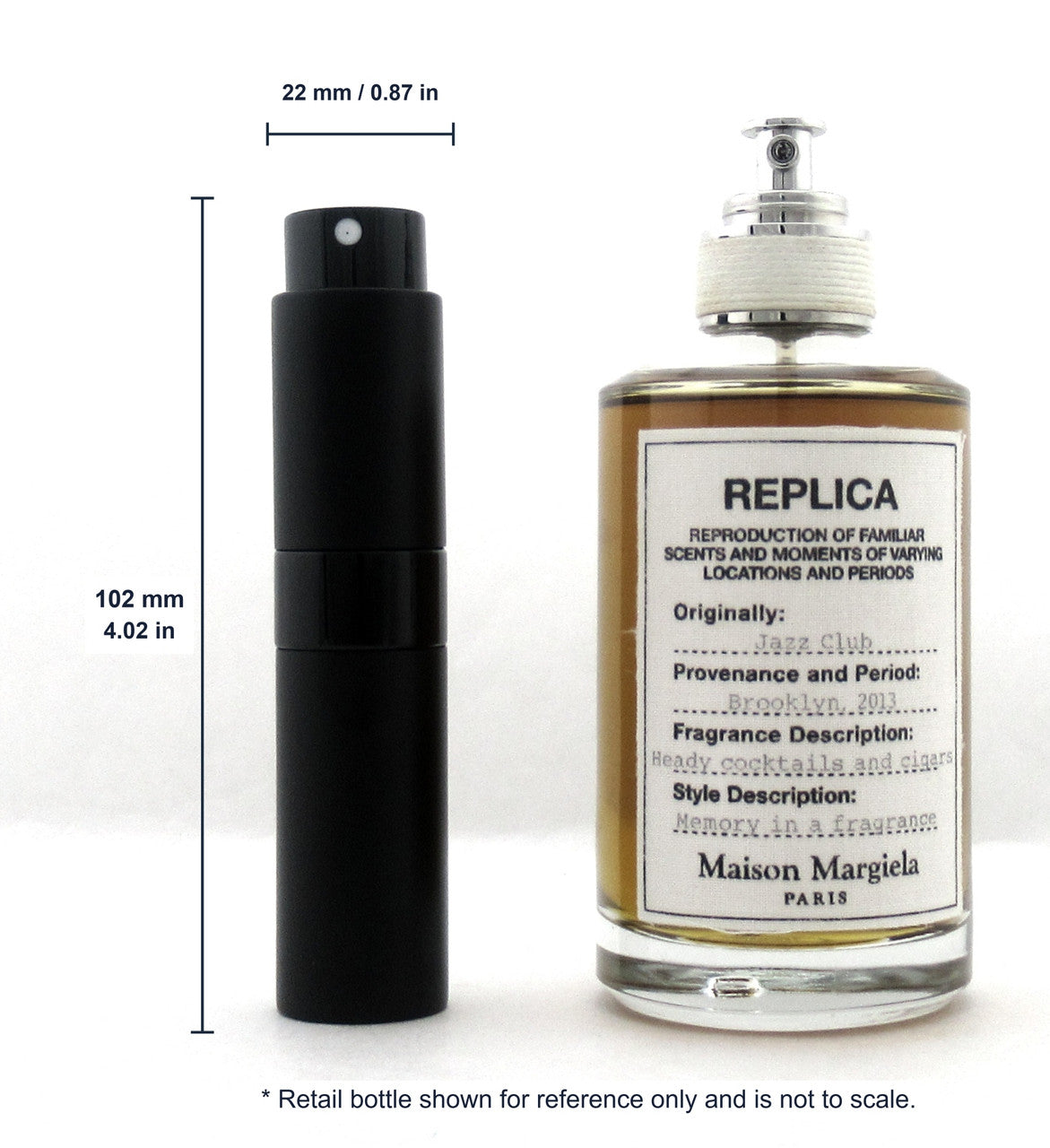 Travel Spray: Maison Margiela Replica JAZZ CLUB Eau De Toilette Refillable Spray 0.27 oz./ 8 ml.