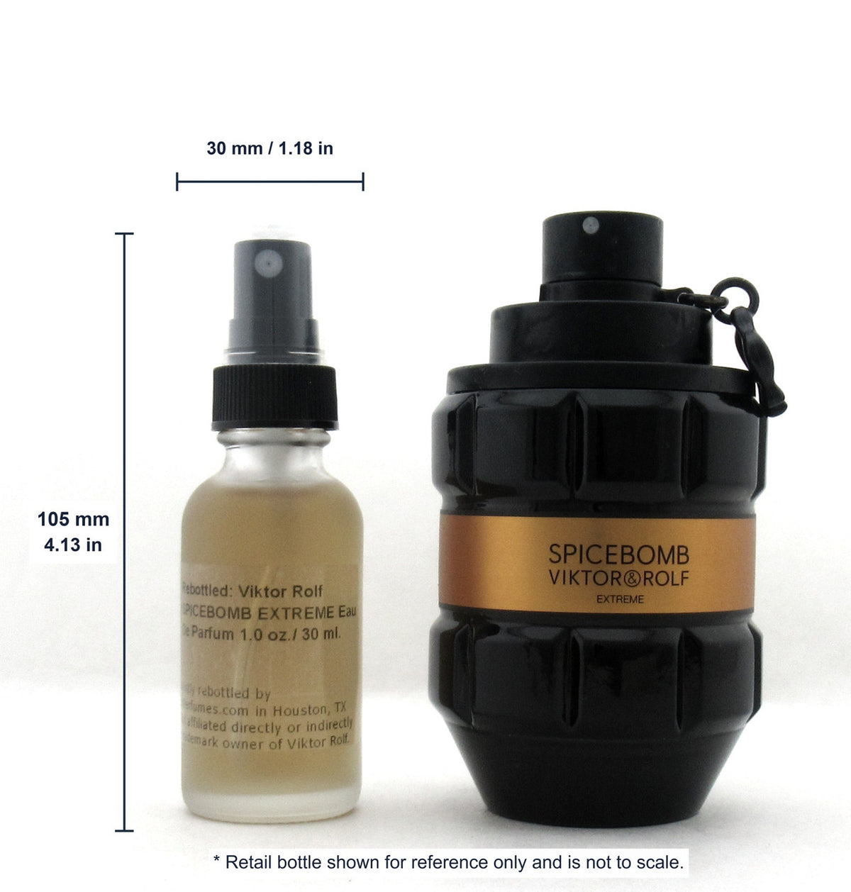 Travel Spray: Victor & Rolf SPICEPOMB EXTREME Eau De Parfum Refillable Spray 1.0 oz./ 30 ml. NO BOX Glass Bottle