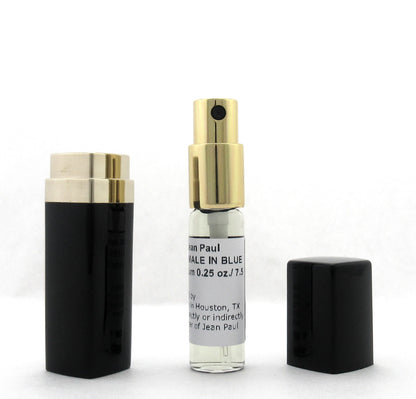 Rebottled: Jean Paul Gaultier Le Male IN BLUE EDP Refillable Spray 0.25 oz./ 7.5 ml.