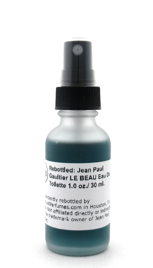 Rebottled: Jean Paul Gaultier LE BEAU Eau De Toilette Refillable Spray 1.0 oz./ 30 ml. NO BOX Glass Bottle