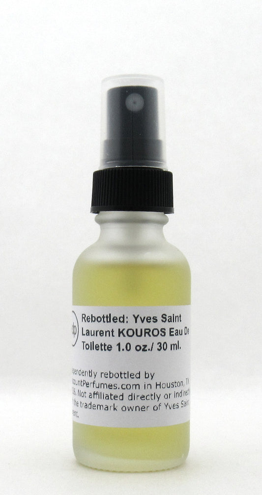 Rebottled: KOUROS by Yves Saint Laurent Eau De Toilette Refillable Spray 1.0 oz./ 30 ml. NO BOX