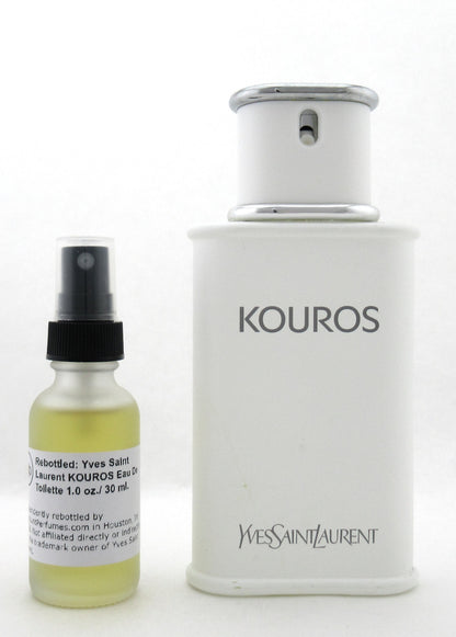 Rebottled: KOUROS by Yves Saint Laurent Eau De Toilette Refillable Spray 1.0 oz./ 30 ml. NO BOX