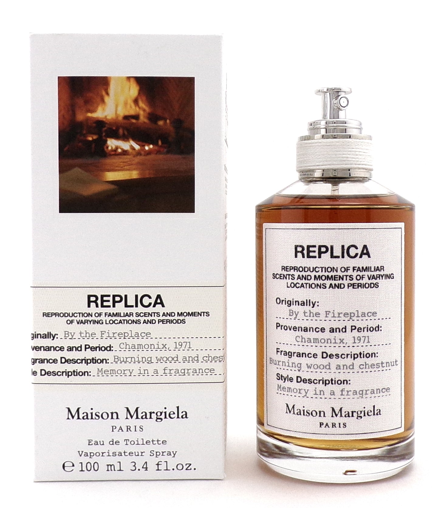 Replica by the Fireplace by Maison Margiela 3.4 oz EDT Refillable Spray Unisex. New NO Cellophane