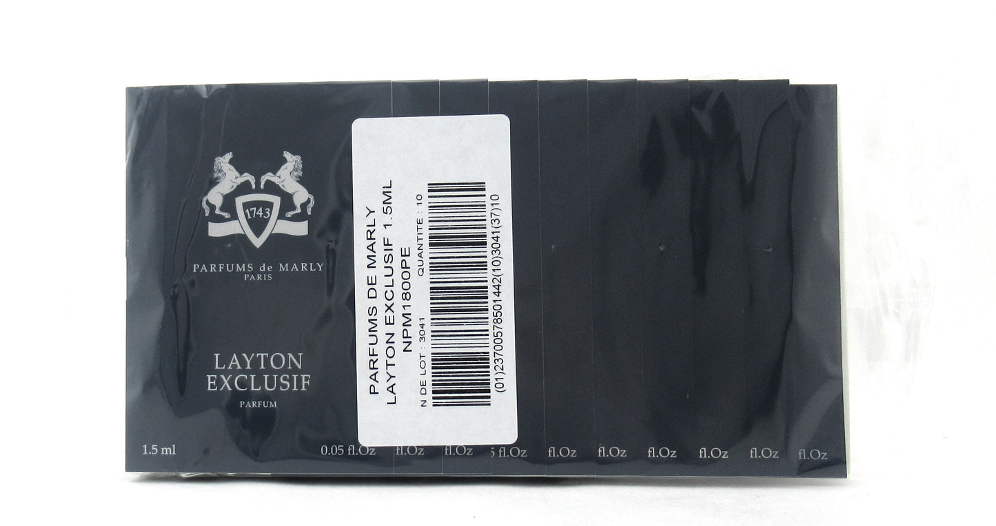 Layton Exclusif by Parfums De Marly 1.5 ml. EDP Vial Spray for Men Pack of 10 pcs. Sealed Bag