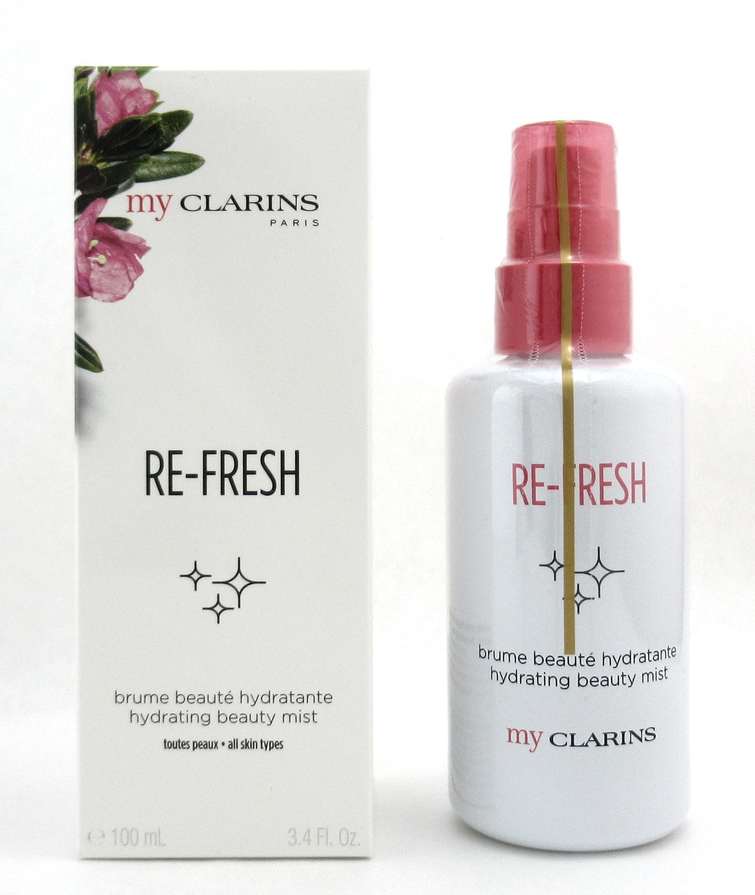 Clarins Re-Fresh Hydrating Beauty Mist All Skin Types 100 ml./ 3.4 oz. New In Box
