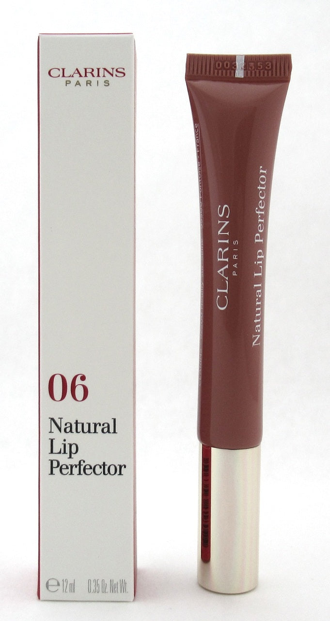 Clarins Natural Lip Perfector 06 Rosewood Shimmer Full Size 12 ml./0.35 oz. New