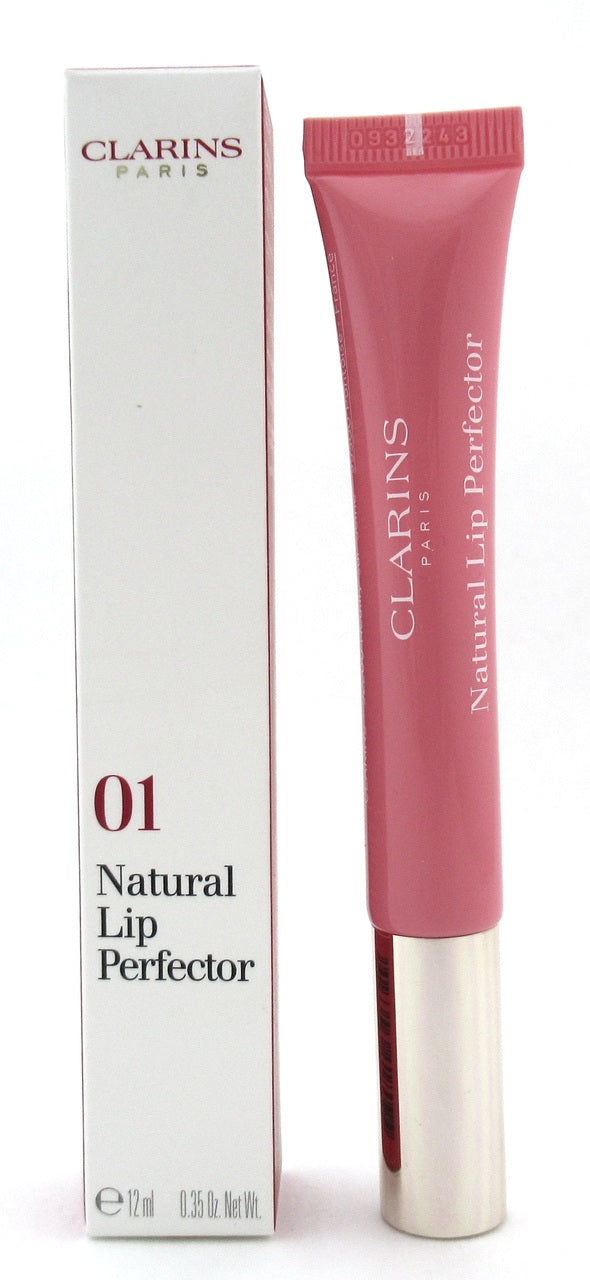 Clarins Natural Lip Perfector 01 Rose Shimmer Full Size 12 ml./ 0.35 oz. New