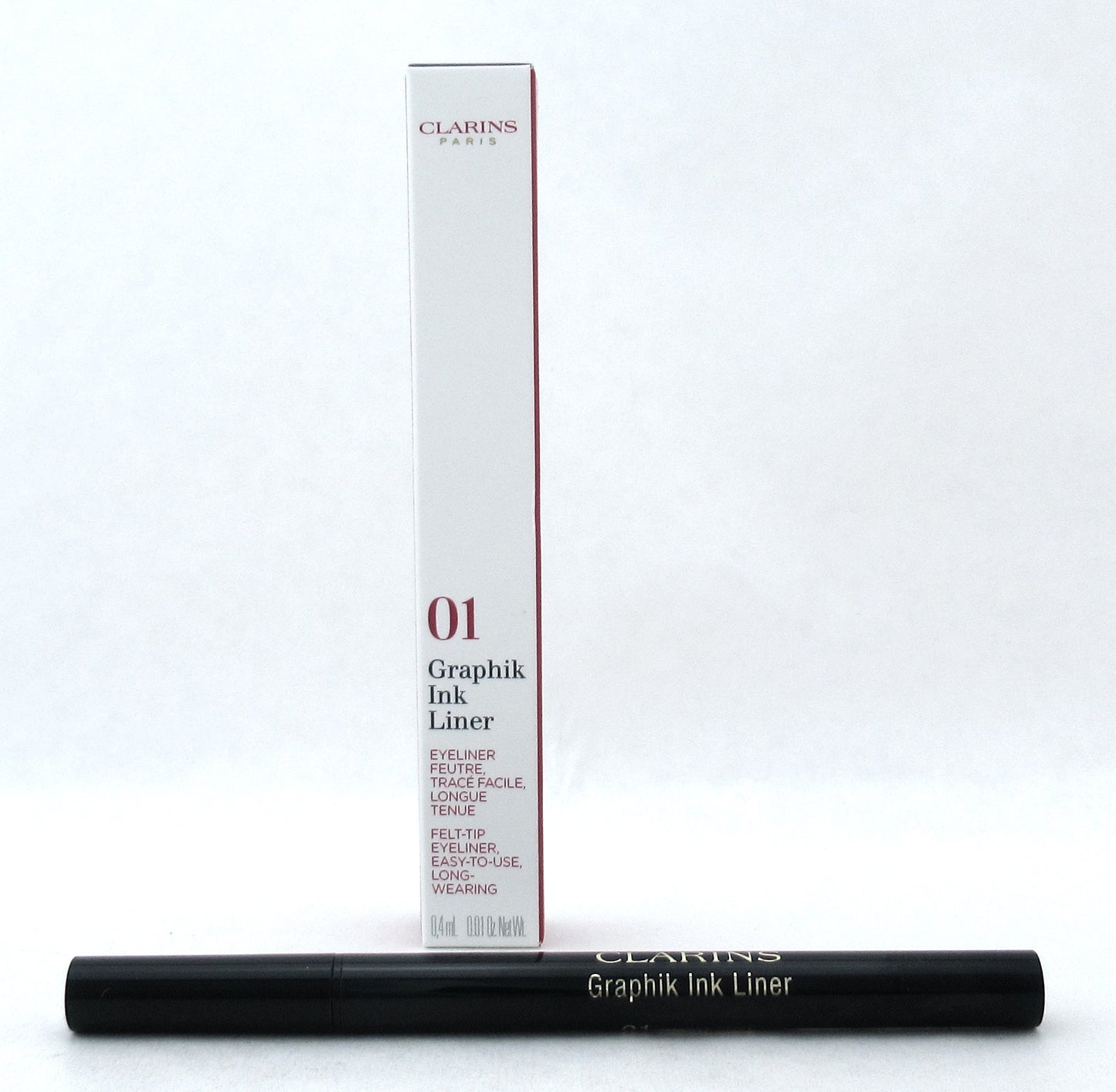 Clarins Graphik Ink Liner Felt Tip Liquid Eyeliner Pen 01 Intense Black 0.01 oz. New In Box