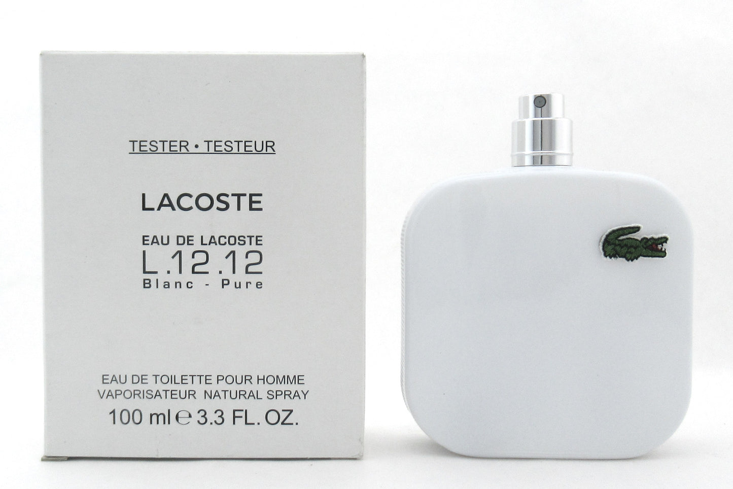 Lacoste L.12.12. Blanc 3.3 oz./ 100 ml. Eau de Toilette Spray for Men New Tester NO Cap
