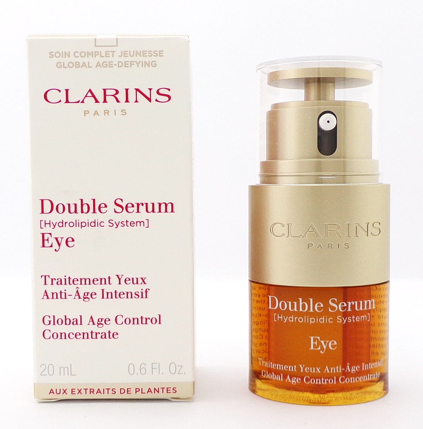 Clarins Double Serum Eye Global Age Control Concentrate 0.6 oz. New Damaged Box