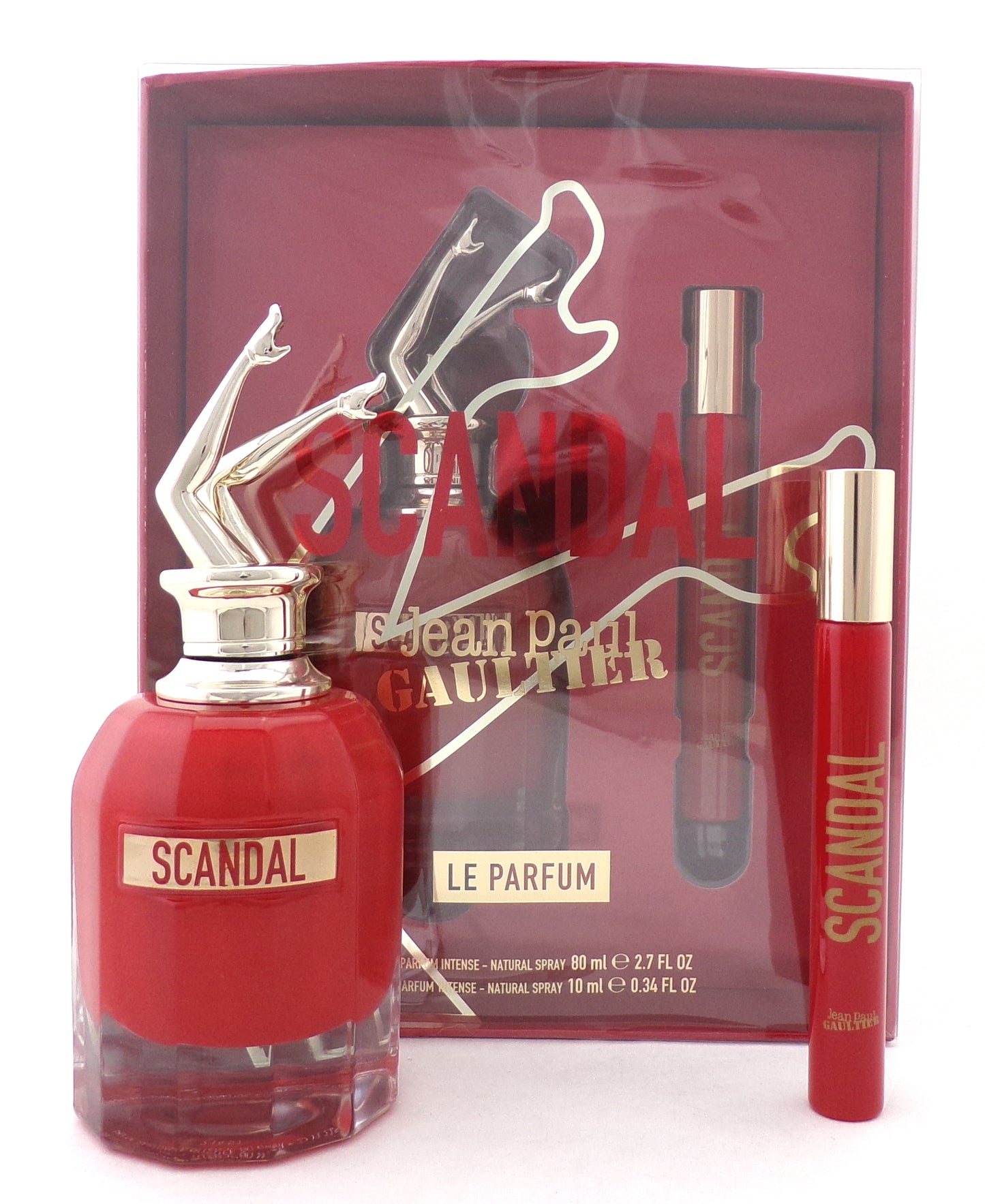 Jean Paul Gaultier SCANDAL LE PARFUM 2.7 oz + 0.34 oz EDP Intense Spray. New SET