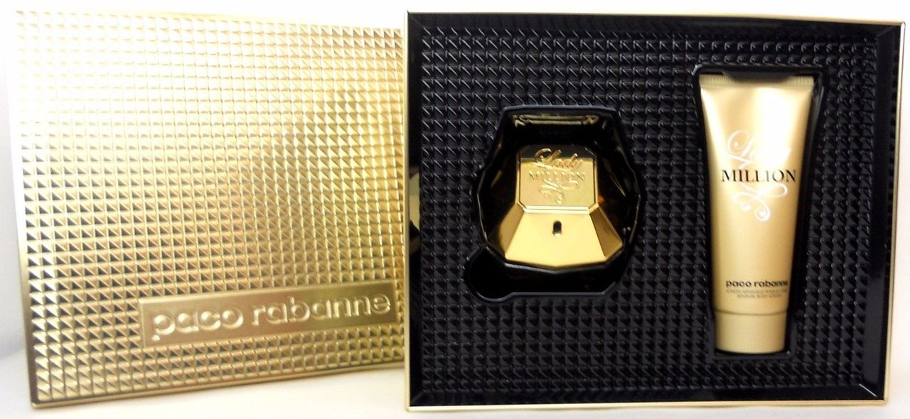 Lady Million by Paco Rabanne 2.7 oz.EDP Spray+3.4 oz.Lotion. Brand New Set
