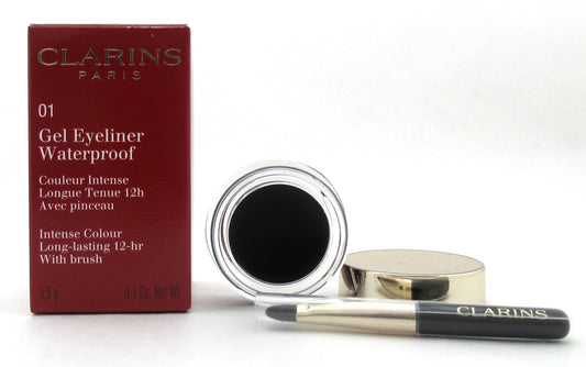 Clarins Gel Eyeliner Waterproof W/Brush # 01 Intense Black 3.5 g./ 0.1 oz. New