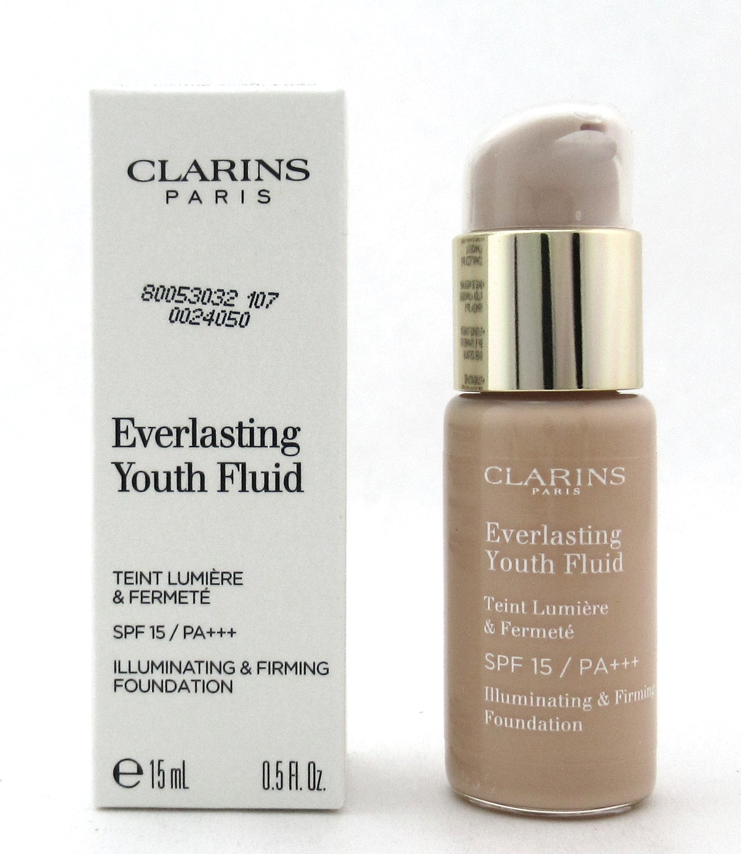 Clarins Everlasting Youth Fluid Foundation SPF15 107 Beige 15 ml./ 0.5 oz. Tester