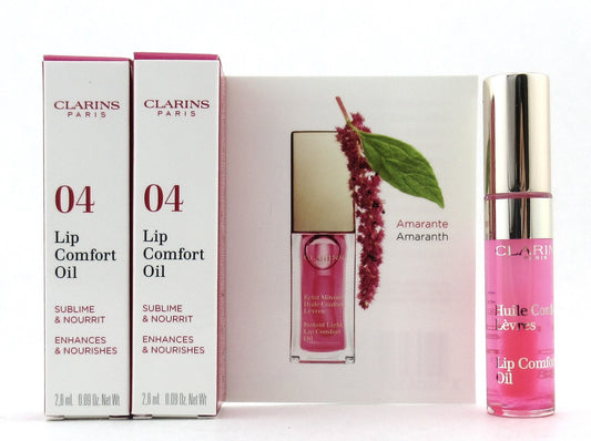 Clarins Lip Comfort Oil 04 Candy 2.8 ml./ 0.09 oz. New in Box Lot of 2