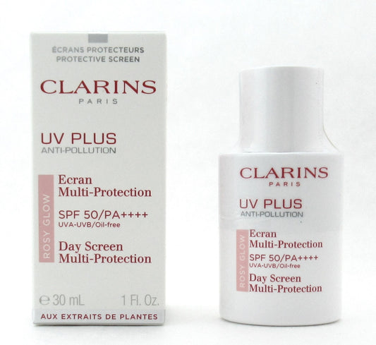 Clarins UV Plus Anti-pollution Day Screen Multi-protection SPF50 Rosy Glow 30 ml./ 1.0 oz. New
