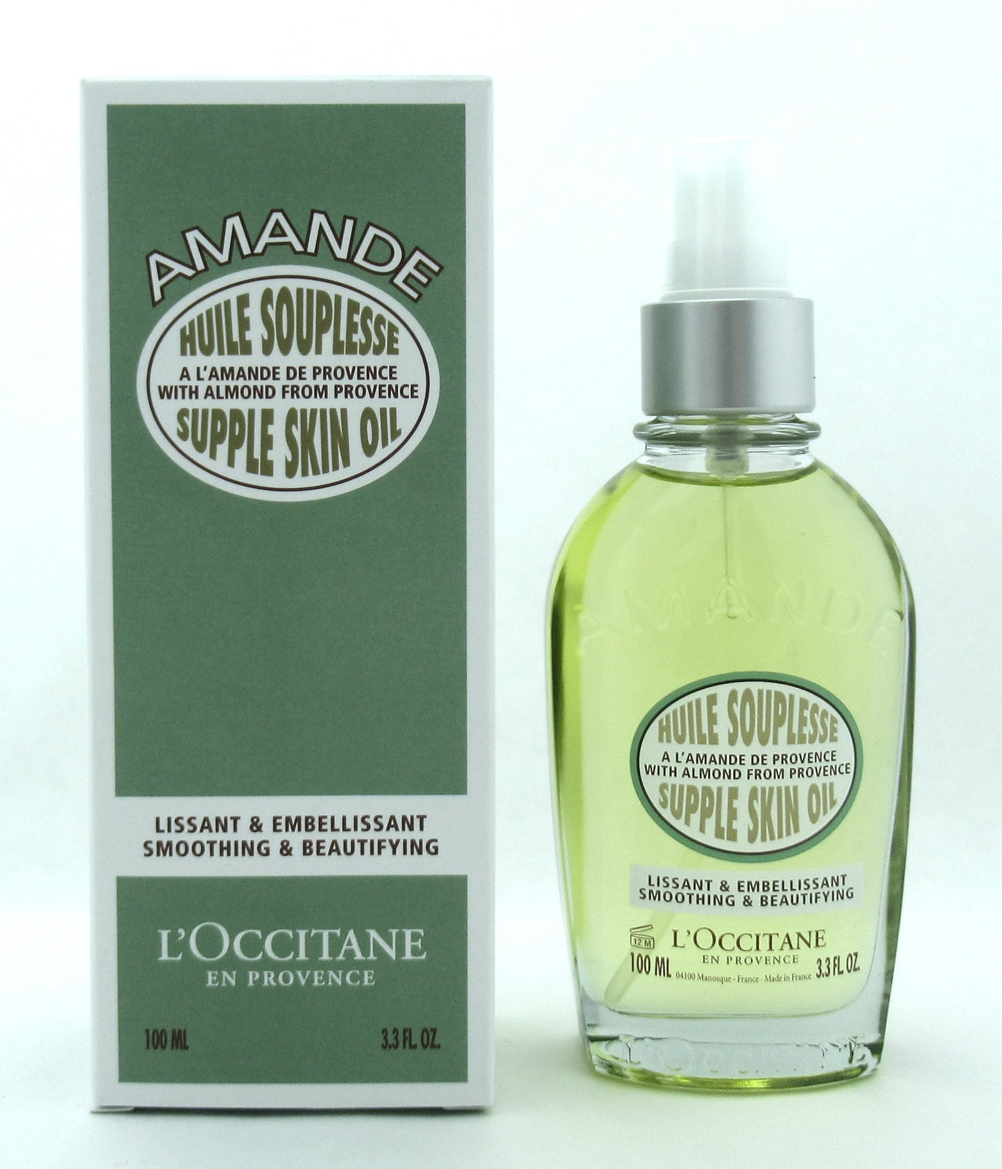 L'occitane Amande Almond Supple Skin Oil Smoothing & Beautifying 3.3 oz. New