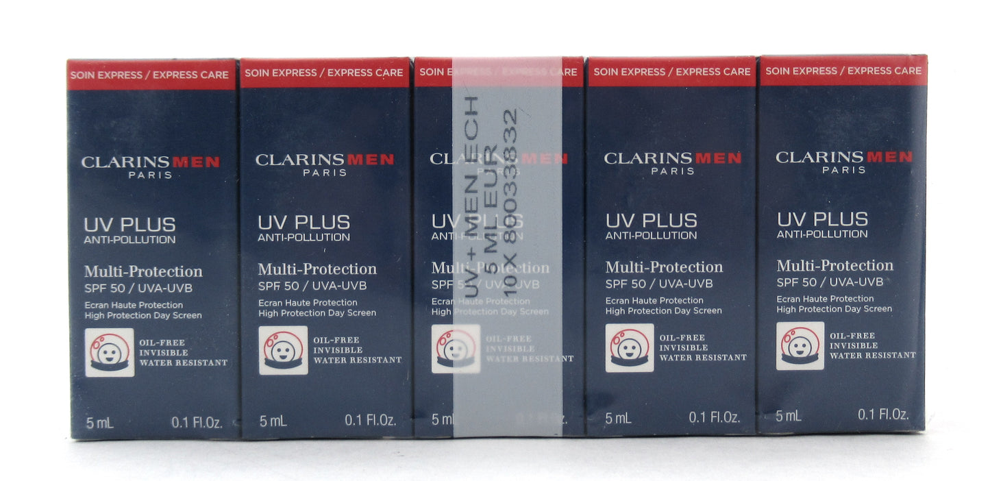 Clarins Men UV PLUS Multi Protection SPF 50 Travel Size 0.1 oz. LOT of 10 New