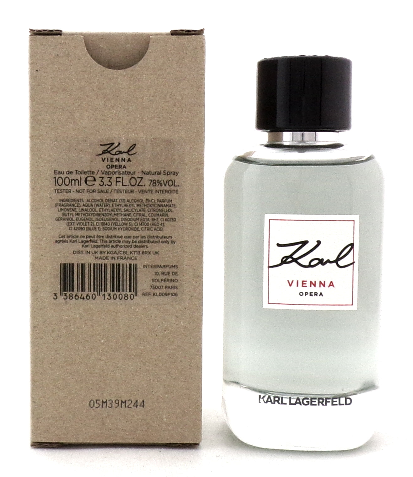 Karl Vienna Opera by Karl Lagerfeld 3.3 oz. Eau de Toilette Spray for Men. New Tester w/Cap