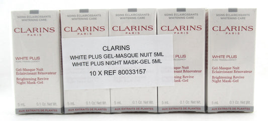 Clarins White Plus Brightening Revive Night Mask Gel 5 ml./0.1 oz. Lot of 10 New
