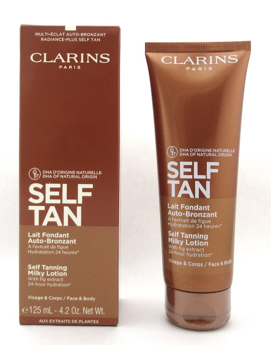 Clarins Self Tan Self Tanning Milky Lotion W/Fig Extract Face & Body 125 ml./ 4.2 oz. New