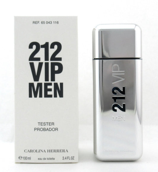 212 VIP Men by Carolina Herrera 3.4 oz. Eau de Toilette Spray. New Tester w/Cap