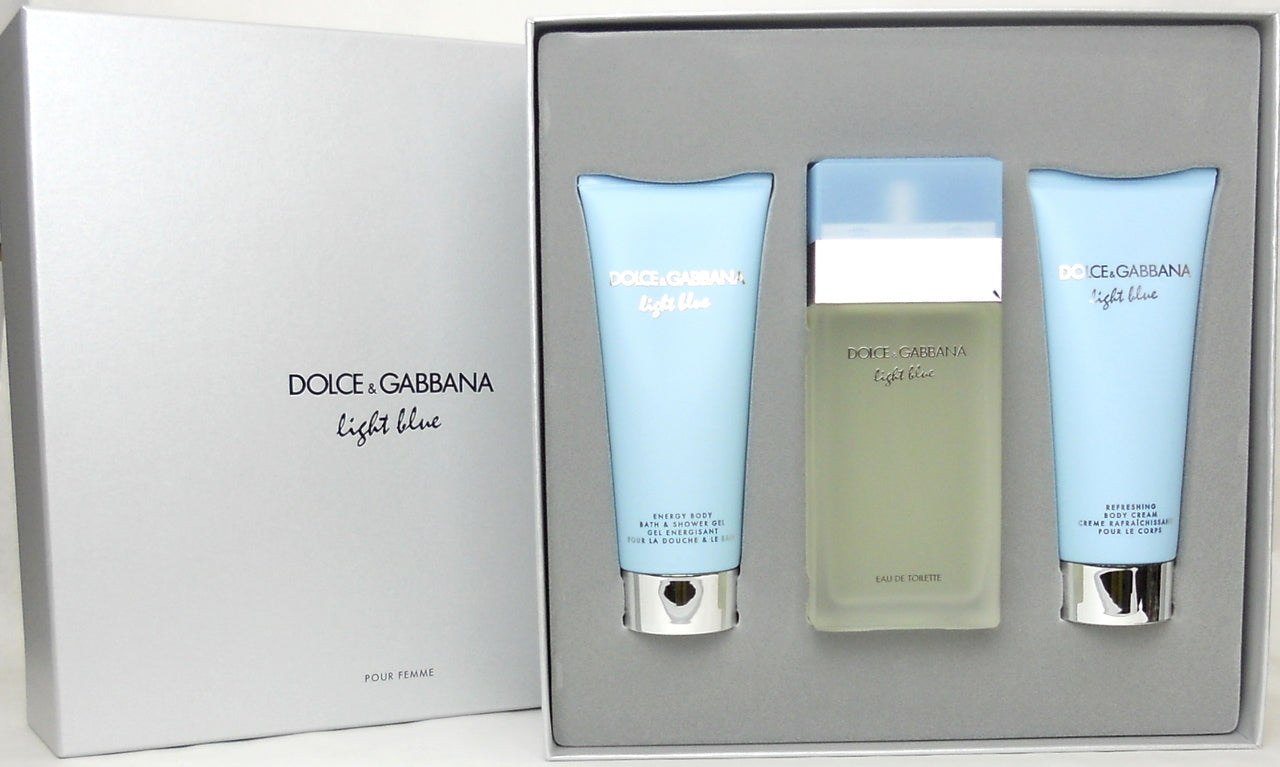 Light Blue Perfume by Dolce & Gabbana EDT 3 Piece Gift Set.