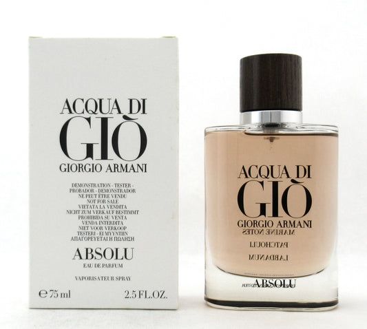 Acqua Di Gio Absolu by Giorgio Armani Eau De Parfum Spray for Men 75 ml./ 2.5 oz. New Tester w/cap