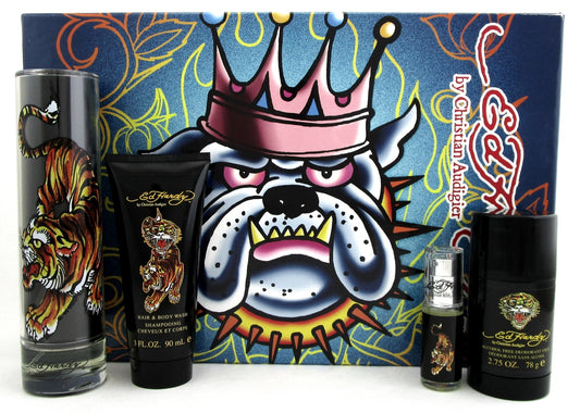 Ed Hardy by Christian Audigier ''King Dog''4 Pc.Gift Set for Men.New in Hard Box