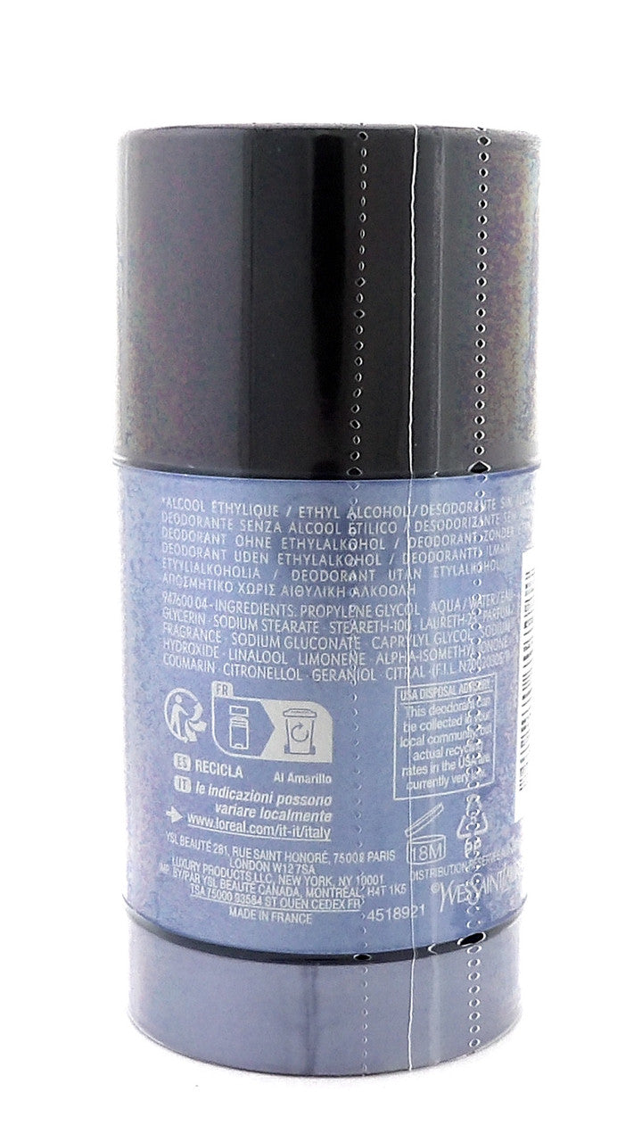 Y by Yves Saint Laurent 2.6 oz. Alcohol Free Deodorant Stick for Men. New Sealed