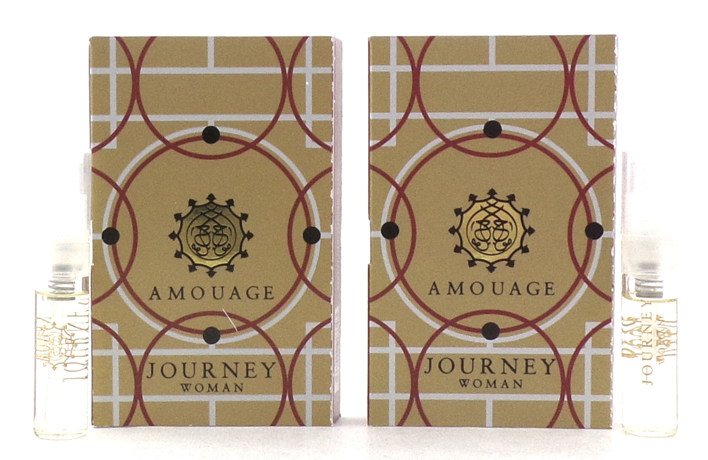 Amouage Journey Woman 0.05 oz./ 2 ml. Eau de Parfum Sample Spray. LOT of 2 Vials. New with Card
