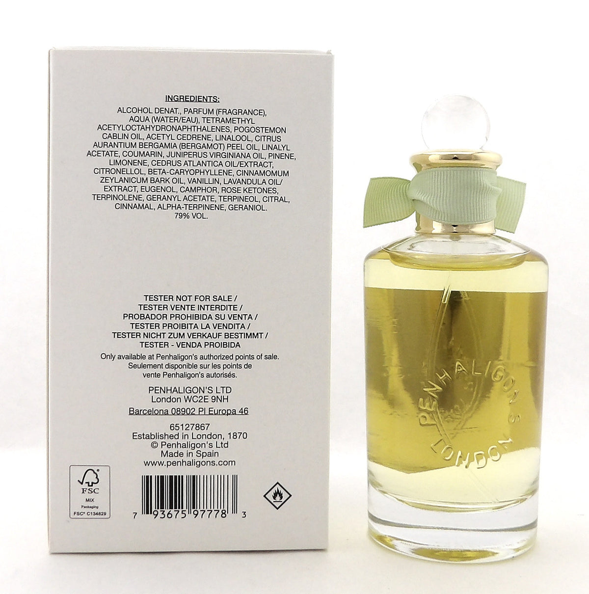 HALFETI by Penhaligon's 3.4 oz/100 ml Eau de Parfum Spray Unisex. New Tester w/Cap