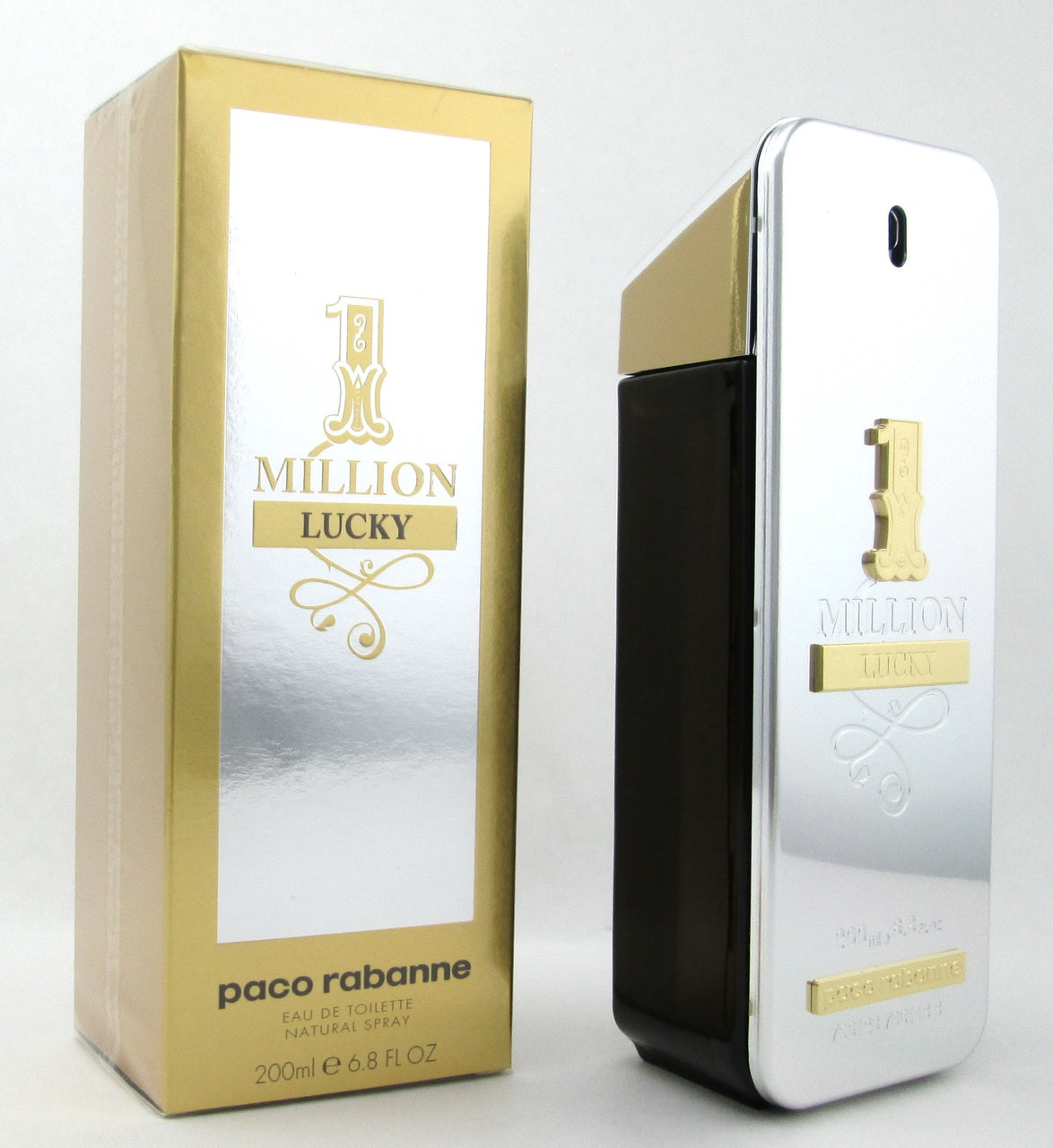 1 Million Lucky by Paco Rabanne Eau De Toilette Spray for Men 200 ml./ 6.8 oz. New in Box