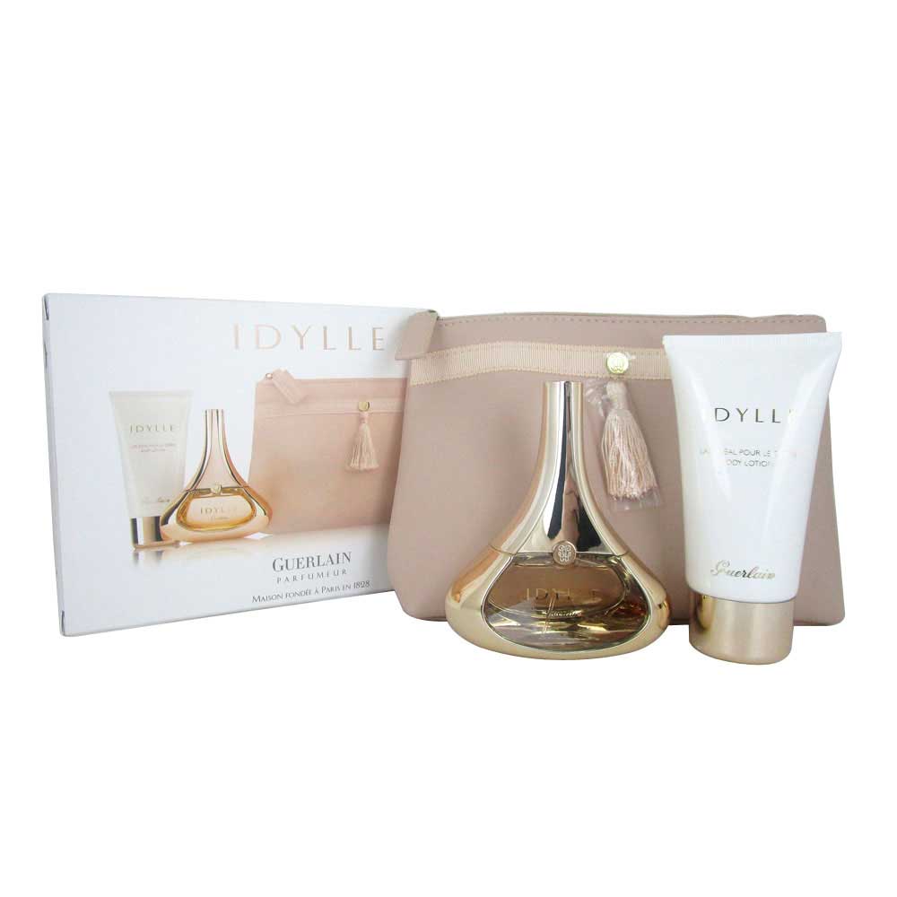 Idylle by Guerlain 3 Pc.Gift Set 1.7 oz.EDP Spray+2.5 oz.Lotion+Bag