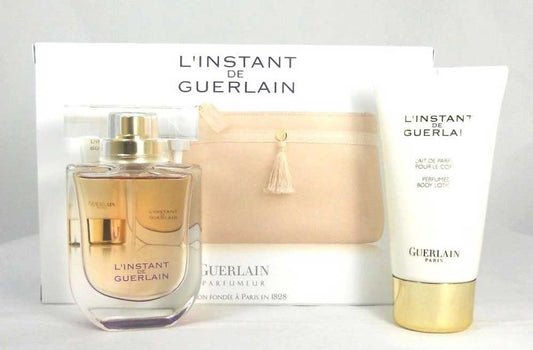L'Instant de Guerlain Edp 1.7oz.Spray+2.5oz.Body Lotion+Bag  GIFT SET
