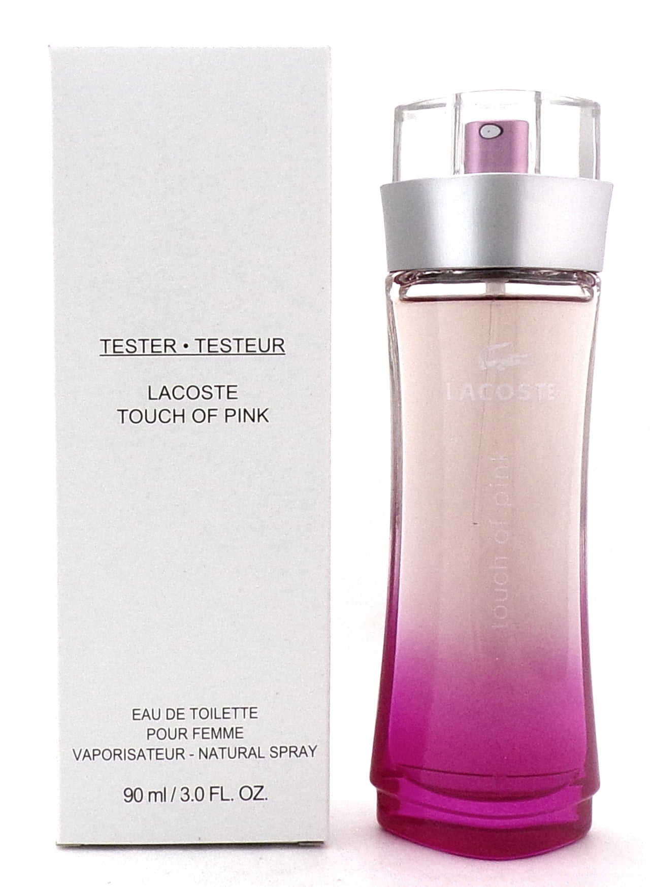 Lacoste Touch of Pink 3.0 oz. Eau de Toilette Spray for Women. New Tester w/Cap