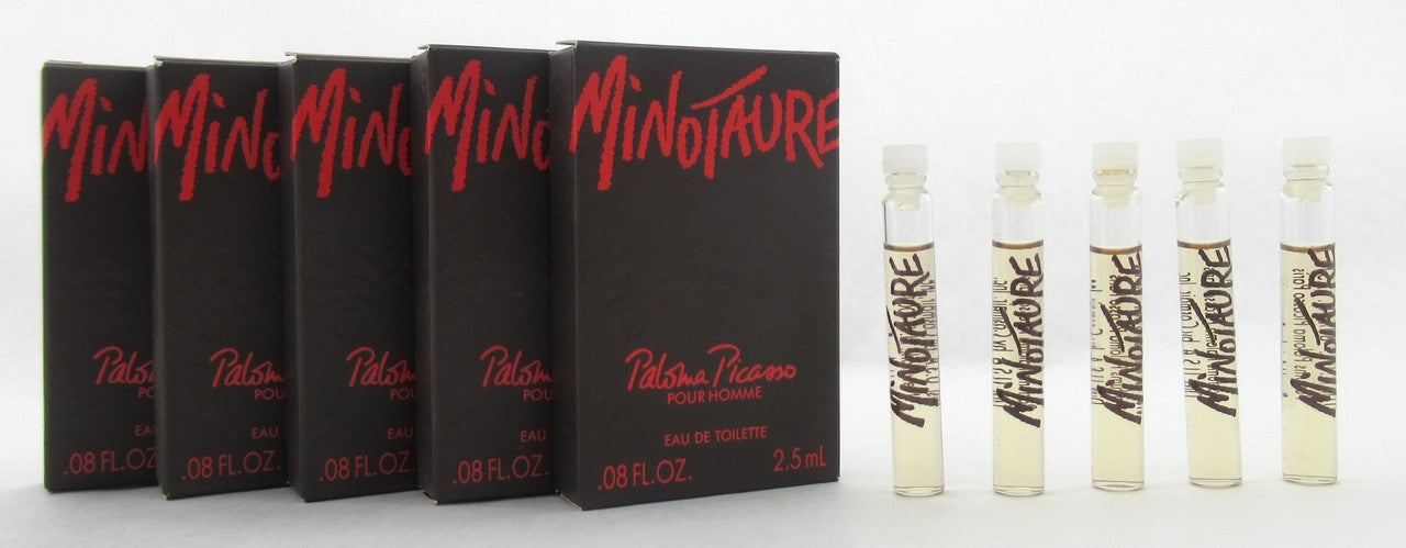 Minotaure by Paloma Picasso 2.5 ml. EDT Splash Sample Vials Lot of 5 Lower Fragrance Level