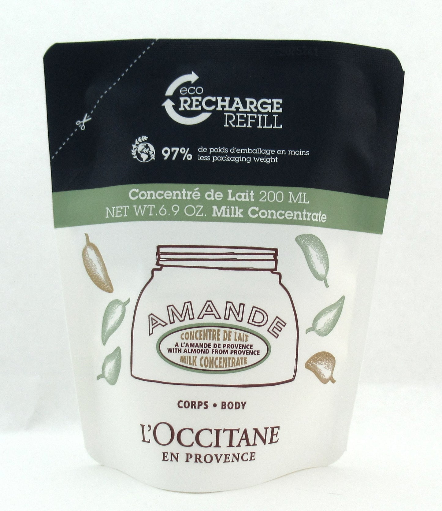 L'OCCITANE Amande Milk Concentrate with Almond 200 ml./ 6.9 oz. New Refill