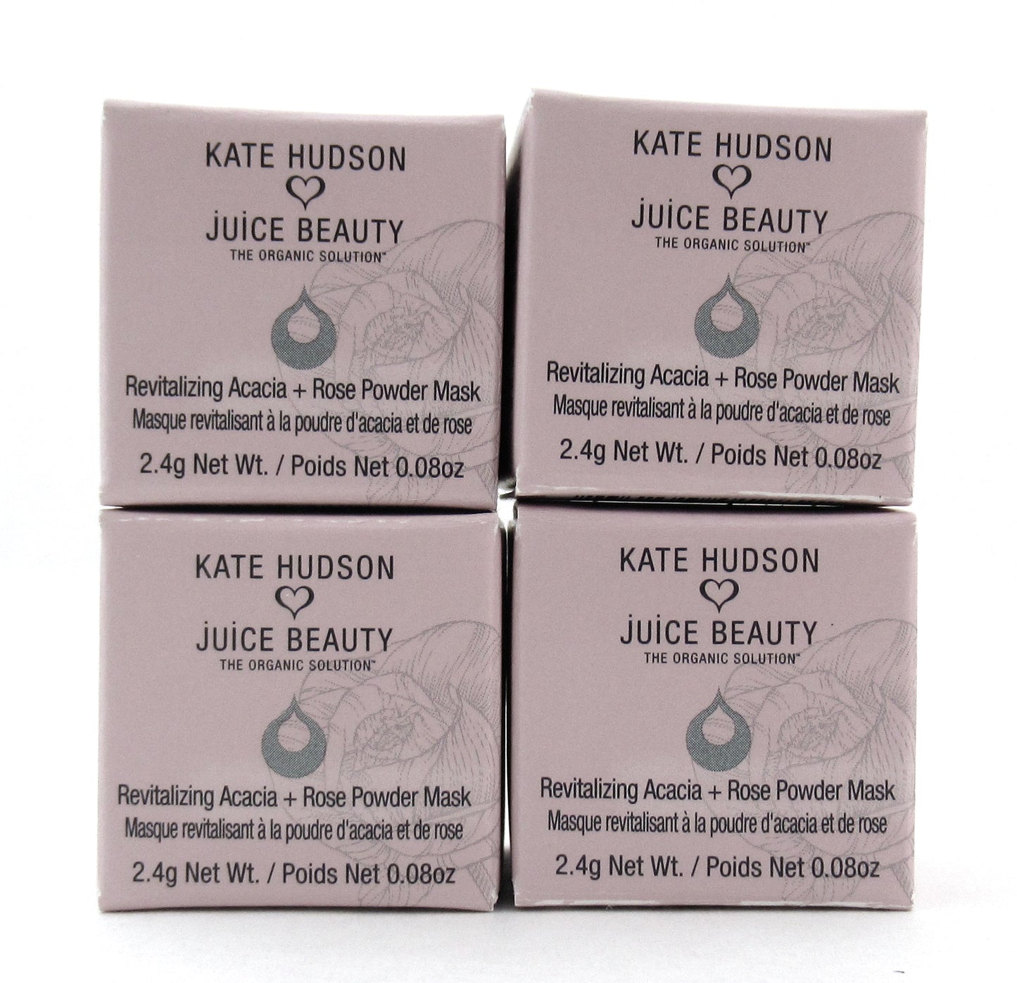 Kate Hudson Juice Beauty Revitalizing Acacia & Rose Powder Mask 2.4 g Each x 4 New