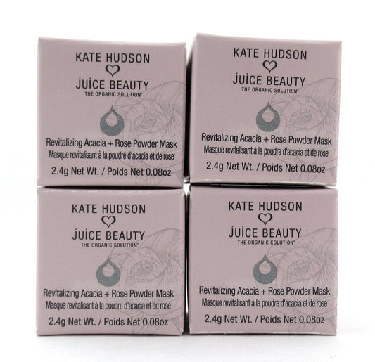Kate Hudson Juice Beauty Revitalizing Acacia & Rose Powder Mask 2.4 g Each x 4 New