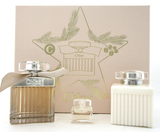 Chloe by Chloe 2.5 oz EDP Spray + 5 ml EDP Mini + 3.4 oz B/Lot. New Women's Set.