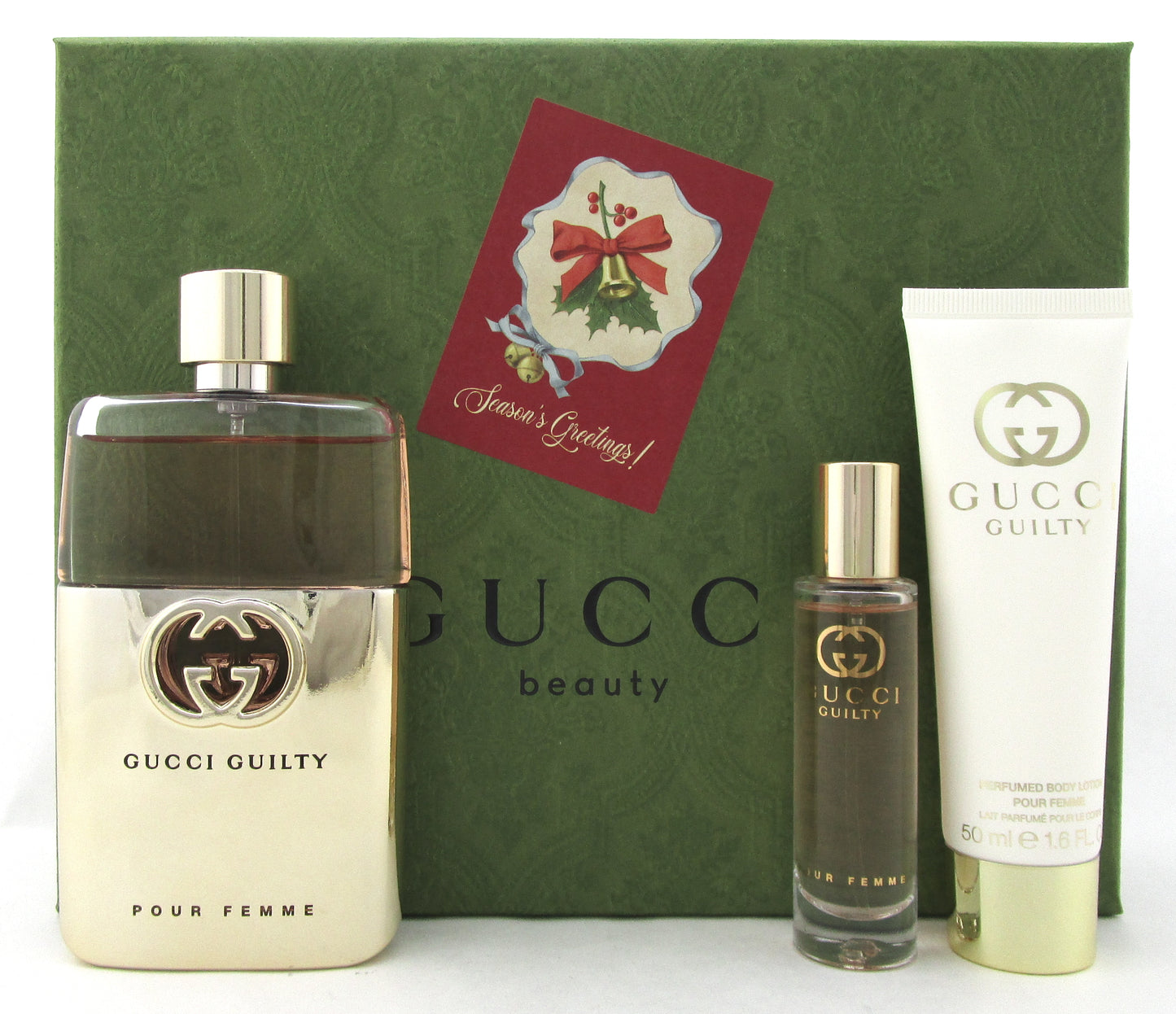 GuccI Guilty Pour Femme 3.0oz EDP+ 0.25oz EDP Roller+ 1.6oz B/L. New Women's Set