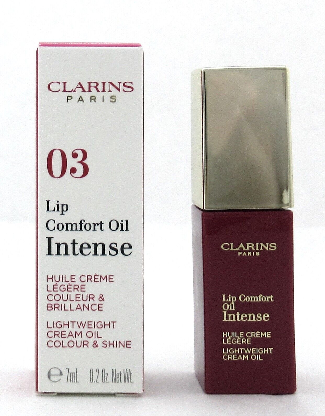 Clarins Lip Comfort Oil Intense 03 Intense Raspberry 7 ml./ 0.2 oz. New