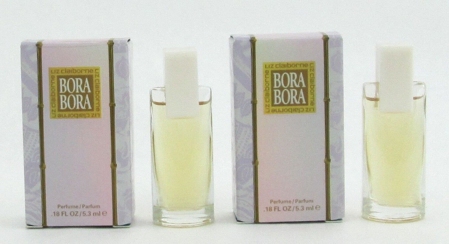 Bora Bora for Womem by Liz Claiborne 0.18 oz/ 5.3 ml Parfum Splash Mini Lot of 2